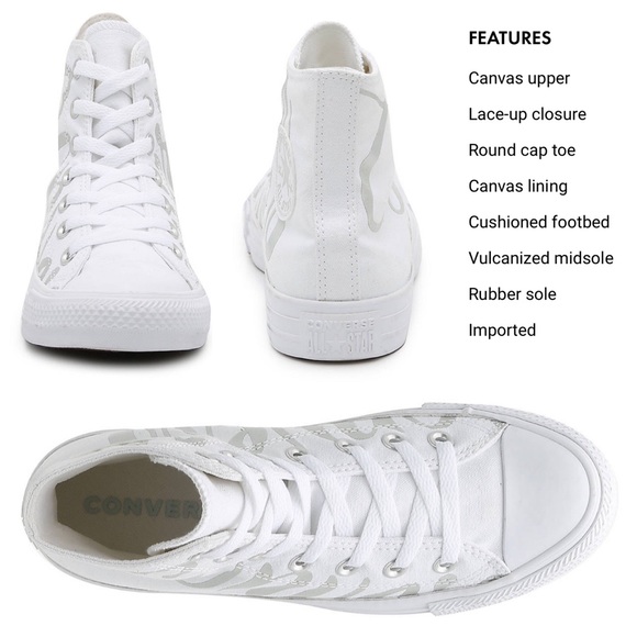 🆕⭐️ Chuck Taylor AS Logo Print Hi Top Trainer WHT - Picture 3 of 15